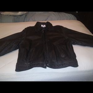1990 Black Leather Pepsi Jacket